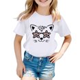thumbnail image 1 of Xuewenshw T-Shirt Graphique Mignon pour Fille, Col Rond, Manches Courtes, Été, Décontracté, T-Shirt, Banane, Filles, 1 of 5