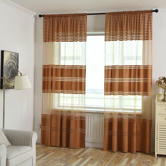 Limited Time Violete Leaves Sheer Curtain Window Voile Drape Valance 1 Panel Fabric