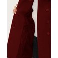 thumbnail image 5 of INSPIRE CHIC Manteau pour Femme à Col Peter Pan, Pardessus à Double Boutonnage, Trench d'Hiver Caban, Rouge Foncé, m, 5 of 5