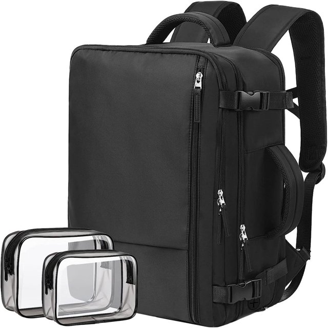 Sac à Dos de Voyage Extra Grand pour Hommes et Femmes, Approuvé pour Vol, Sac Personnel pour Affaires, Randonnée, Week-End, 40L, 17 Pouces, Sac à Dos Décontracté, Imperméable, Rose