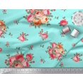 thumbnail image 2 of Soimoi Rayon Fabric Leaves & Rose Flower Printed Fabric 1 Yard 42 Inch Wide, 2 of 3
