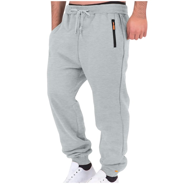 Ceisia Men Solid Color Loose Casual Pants Elastic Waist Drawstring Sports Gift Work Trousers