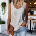 thumbnail image 3 of Hauts pour Femmes Col Rond Sans Manches Gilet à Paillettes Brillantes Style de Bureau Doux Extensible Coupe Ample Blouse d'Été, 3 of 8