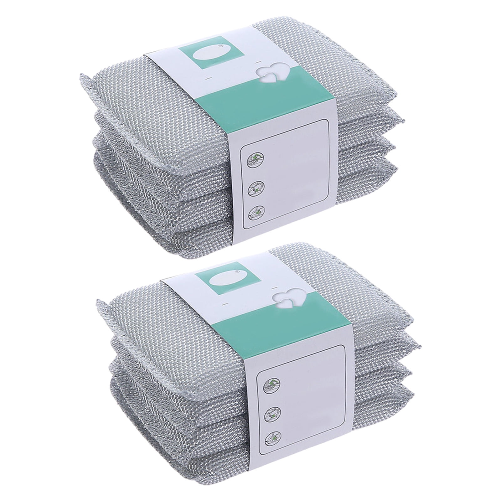 Dual-Sided Dish Sponges 8-Pack - Heavy Duty Scouring Pads with Non-Scratch Foam Cleaning Sponge for Pots Pans