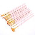 thumbnail image 3 of 12PCs Nylon Brush Set Watercolor Brush Painting Tool Art Supplies for Craft Collection12PCs Matt Pink Rods, 3 of 9