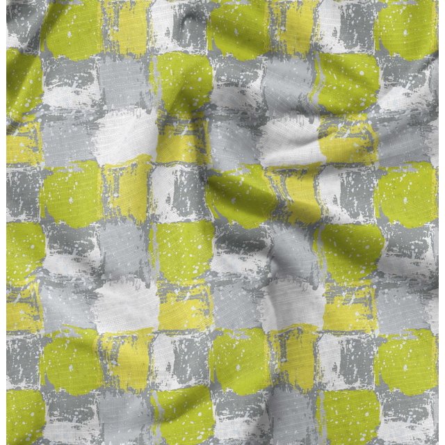 Soimoi White Moss Georgette Fabric Abstracts Abstract Printed Fabric 1 Yard 42 Inch Wide