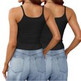 thumbnail image 4 of Timegard Camisoles 2 Pcs pour Femmes Col Rond Côtelé Sans Manches Ajusté Court Haut Décontracté Sortie Camis, 4 of 6