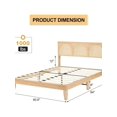 thumbnail image 2 of Bingirl Full-Size Bed Frame by Rattan Queen: Featuring LED Light, Storage Headboard, No Box Spring Needed, Easy Assembly, Noise-Free, Ideal for Home Decor, 2 of 10