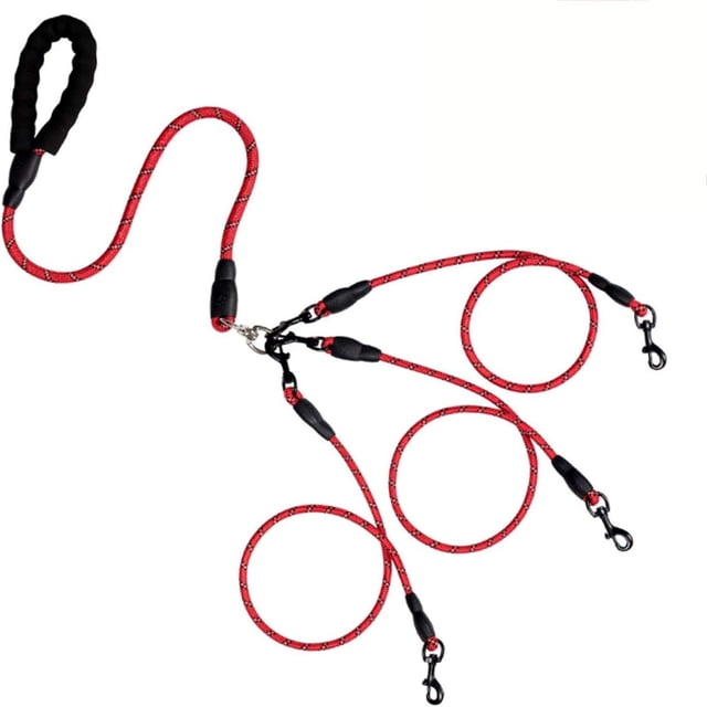 Cagogo under $5 Dog Leash, Double Dog Leash for 2 Dogs, Heavy Duty Reflective Nylon Dog Lead, Tangles Free Dual Dog Walking Leash, Padded Handle Leash for Large Medium Small Dogs