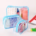 thumbnail image 3 of Toiletry Pouch Clear Waterproof 3PCS Hand-held Makeup Bag Cosmetic Storage Bag, 3 of 10