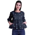 thumbnail image 1 of Moomaya Hauts Boho Coton Décontractés Amples Blouses Haut d'Été Col Rond T-Shirt, 1 of 4