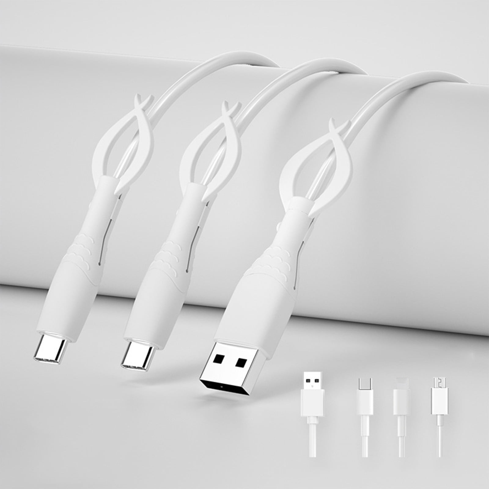 Rvkxad Silicone Data Cable Protective Cover, 3-Piece Set for Charging Cord Reinforcement, Anti-Bend Break Prevention