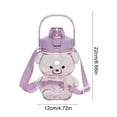thumbnail image 3 of Cute Bear Outdoor Portable High Beauty Straw Large Capacity Plastic Water Cup 1400ml, 3 of 6