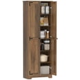 thumbnail image 1 of HOMCOM 67" Farmhouse Pantry Cabinet, Tall Storage Cabinet, Brown, 1 of 10