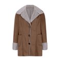 thumbnail image 4 of LOVZFMLL Vestes pour Femmes Hiver Chaud Composite Bouton Col à Revers Veste Manteau d'Extérieur, 4 of 6