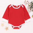 thumbnail image 3 of Baby Fashion Solid Color Jumpsuits Girl’s Casual Round Neck Long-sleeved Triangle Wrapped Romper, 3 of 4