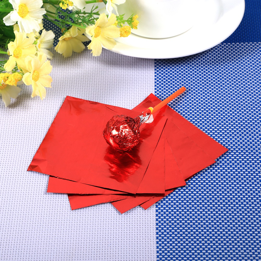 Durable Foil Wrappers, Candy Making Foil Wrappers, 100Pcs/Lot Square For Confections Chocolate