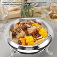 thumbnail image 4 of Round Chafing Dish Buffet Set, Stainless Steel Buffet Servers and Warmers Portable Catering Server Chafing Dishes for Buffet with Lid for Parties, Events, Wedding, Camping, Dinner, 4 of 7
