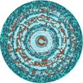 thumbnail image 1 of Ahgly Company Tapis de Zone Rond d'Intérieur Lavable à la Machine, Transitionnel, Bleu Verdâtre Vert, 4 Pieds Rond, 1 of 7
