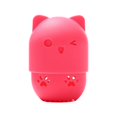 thumbnail image 2 of Lavable Réutilisable Forme de Chat Maquillage Éponge Titulaire Cosmétique Éponge Séchage Rack Étui en Silicone, 2 of 7