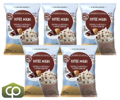 Big Train 3.5 lb. Toffee Mocha Delight Blended Ice Coffee Mix – Premium Frappe & Specialty Coffee Base, 5/Case (17.5 lbs Total)