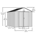 thumbnail image 3 of EZEE Shed Steel Storage 8 x 7 ft. Galvanized High Gable Cream with Charcoal Trim, 3 of 7