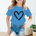 thumbnail image 1 of WEAIXIMIUNG Pyjama pour Grandes Filles Pyjama Fille Enfant Mignon Graphique Col Rond Manches Courtes T-Shirt d'Été Décontracté T-Shirt 110, 1 of 6