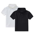 thumbnail image 2 of YUNAFFT Polos pour Enfants Été Décontracté Couleur Unie Manches Courtes Col Rond Lot de 2 Style Décontracté de Tous les Jours, 2 of 9