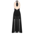thumbnail image 4 of iefiel Robe de Danse Lyrique pour Femmes Sans Manches avec Strass Scintillants Fendue Robe Maxi Tenue de Danse de Salon Noir m, 4 of 5