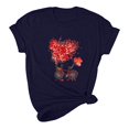 thumbnail image 4 of Meichang T-shirts pour Femmes Happy Valentines Day Hauts Bonbons Cœur T-Shirts Graphiques Hauts Col Rond Coupe Ample Manches Courtes T-Shirts Valentines Day pour Femmes, 4 of 5