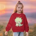 thumbnail image 2 of T-shirt de Superposition à Manches Longues Extra Doux pour Filles, Blouse à Capuche à Manches Longues, Automne et Hiver, Grandes Filles et Garçons, Haut Chandail à Manches Longues à Imprimé Cœur, Rouge, 5 Ans, 2 of 4