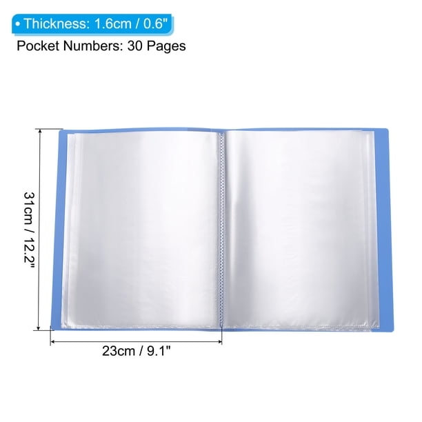 Uxcell 11.6 x 8.3'' Portfolio Binder Folder, 30 Pages Presentation