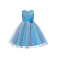 thumbnail image 2 of Kids Little Girl Pageant Party Dresses Colorful Formal Sequin Flower Tulle Tutu, 2 of 5