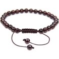 thumbnail image 1 of Bracelet Ajustable Unisexe en Perles Rondes de 6 mm en Grenat Rouge Naturel de Qualité A, 1 of 3