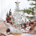 thumbnail image 4 of Todaioua 12.5 Inch Metal Tabletop Christmas Tree Stand - Wrought Iron Ornament Display Holder for Desktop Decor, Mini Xmas Tree with Star Topper, Home Office Bookcase Display Decorations, 4 of 7