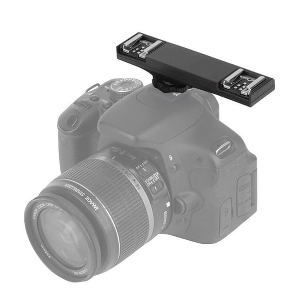 TIMIFIS WS Dual Hot Shoe Flash Speedlite Light Bracket Splitter for Canon DSLR TTL 2C Gift