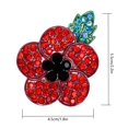 thumbnail image 3 of 5pcs Poppy Badges Pin Brooch Crystal Enamel Badge 2020 Red Poppy Branch, 3 of 8