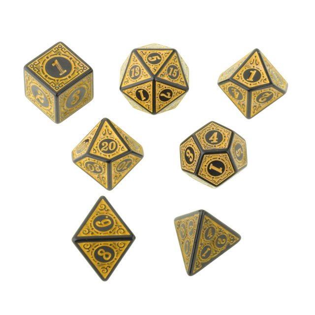 lionlar 7 Pcs dés en Acrylique Antique Polyédrique RPG Jouets de Jeu de Rôle Jaune