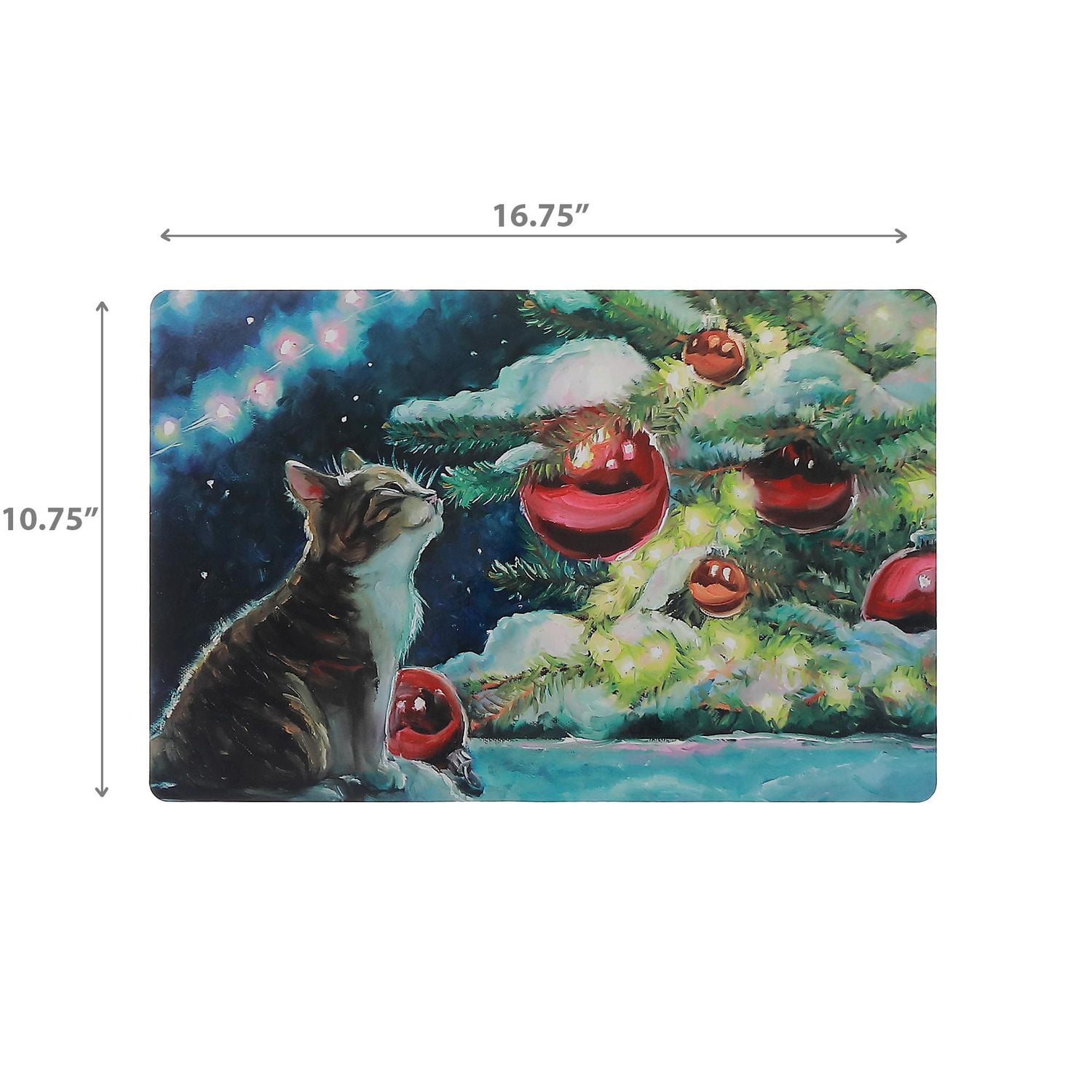 Set De Table En Plastique Chat De Nuit - Lot De 12