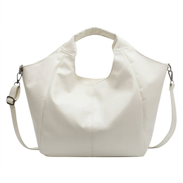 MesaSe Sac Hobo Chic pour Femmes Grande Capacité Sangle Ajustable Sac Polyvalent (Blanc)
