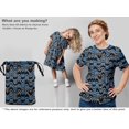 thumbnail image 5 of oneOone Georgette Viscose Blue Fabric Geometric Craft Projects Decor Fabric Printed By The Yard 42 Inch Wide, 5 of 5