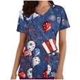 thumbnail image 2 of LSLJS T-Shirt Ample Décontracté pour Femme, Uni, Col Rond, Manches Courtes, Poches, Chandail à Enfiler, Hauts; Sarraus pour Femmes Grande Taille, 2 of 5