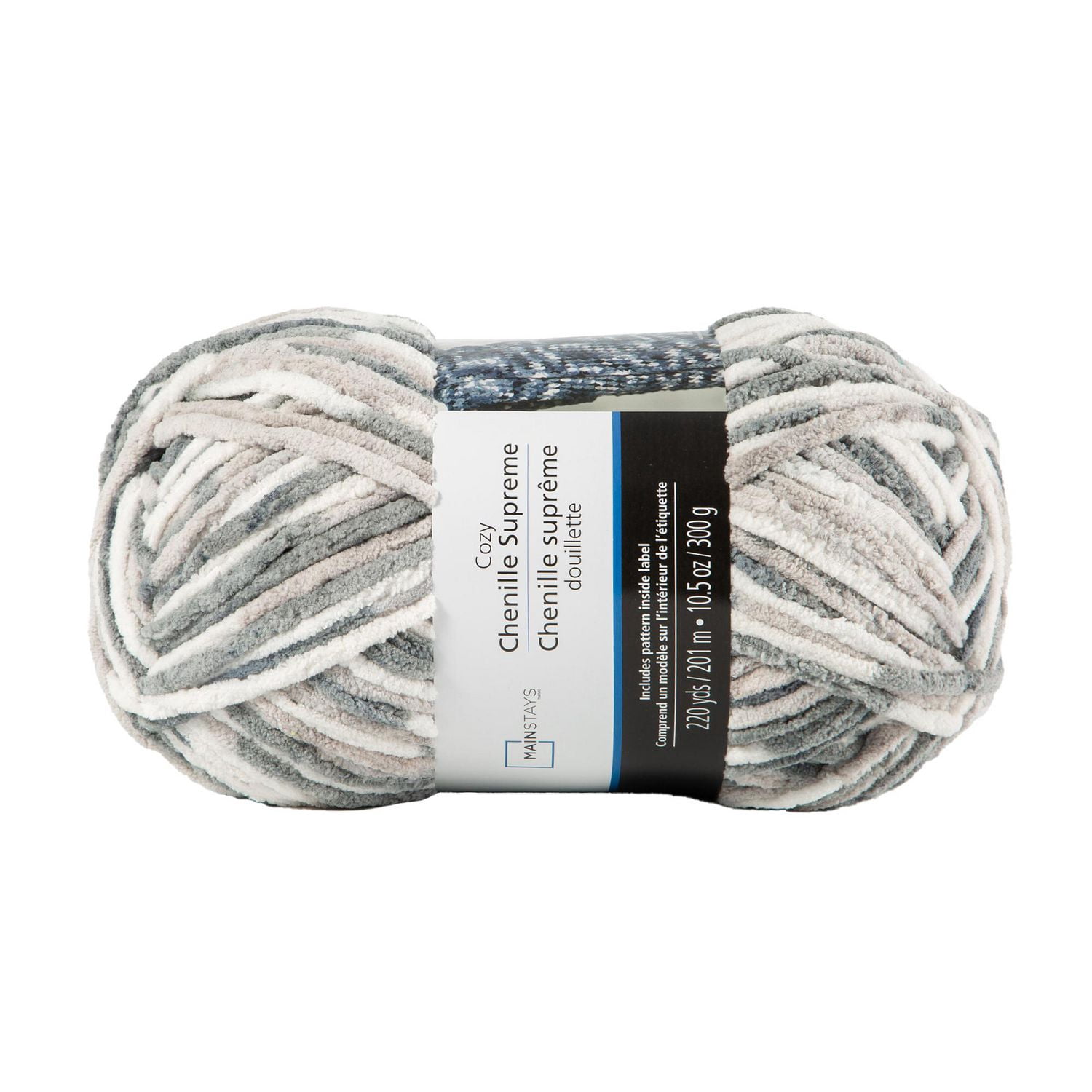 MAINSTAYS Fils Chenille Gris Confortables
