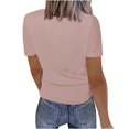 thumbnail image 5 of Jsaierl Ribbed Knit Tank Tops for Women Solid Color Notched V Neck Short Sleeve Shirts Daily Going Out Basic Tees Tops, 5 of 5