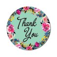 thumbnail image 1 of Darling Souvenir Rond 45 Pcs Floral & Vignes Bord Vert Mer Merci Autocollants Enveloppe Sceau-1,6 Pouces, 1 of 4