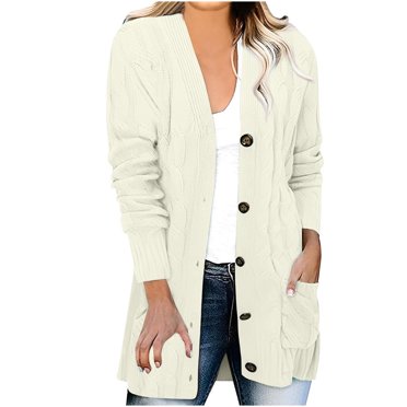 Yuyuzo Womens Cardigan Sweaters 2025 Oversized Long Sleeve Button down Sweater Coat Lightweight Cardigan Knit Outwear