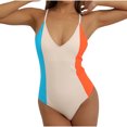 thumbnail image 2 of UPPADA Womens One Piece Swimsuits Athletic Training Swimwear Plus Size Bathing Suits Ruched Color Block Print Swimsuits Criss-Cross Back Crew Neck Athletic Training Swimwear Clearance White,M, 2 of 6