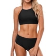 thumbnail image 1 of Charmo Womens Halter Bikini Swimsuits High Neck Two Piece Bathing Suit, 1 of 6
