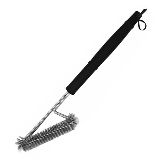 Black Rock Grill Heavy Duty BBQ Grill Brush & Scraper – 18” Stainless Steel Grill Cleaner For Infrared And Steak Stone Hot Rocks – Marinating Oil Bru Suction Cup Dish Brush Holder Flexible Cleaning