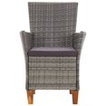 thumbnail image 2 of vidaXL Chaises de Jardin 2 Pcs avec Coussins en Rotin Gris, 2 of 5